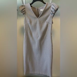 Calvin Klein Gingham Puff Sleeve Sheath Dress